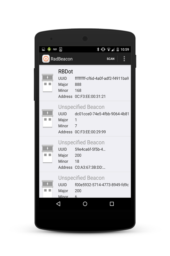 location tracking with radbeacon